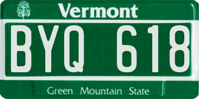 VT license plate BYQ618