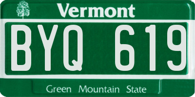 VT license plate BYQ619