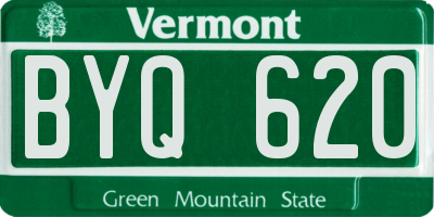 VT license plate BYQ620