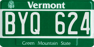 VT license plate BYQ624