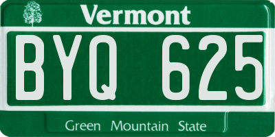 VT license plate BYQ625