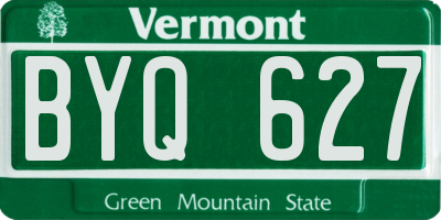 VT license plate BYQ627