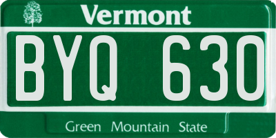 VT license plate BYQ630