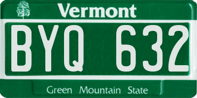 VT license plate BYQ632