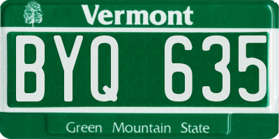 VT license plate BYQ635