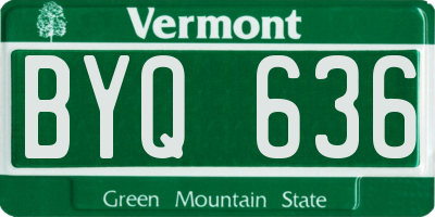 VT license plate BYQ636