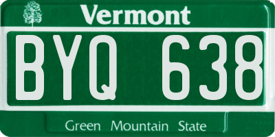 VT license plate BYQ638