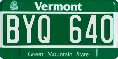 VT license plate BYQ640