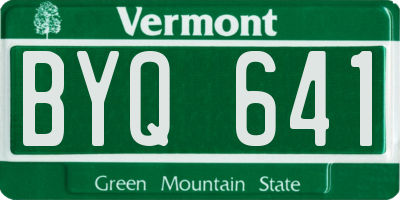 VT license plate BYQ641