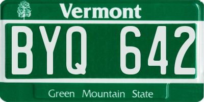 VT license plate BYQ642