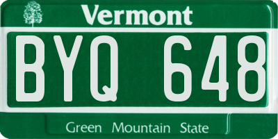 VT license plate BYQ648
