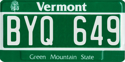 VT license plate BYQ649