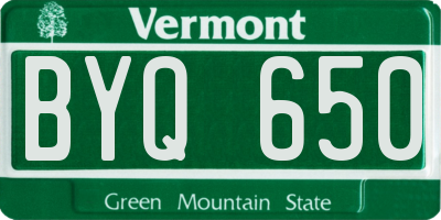 VT license plate BYQ650