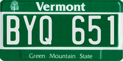 VT license plate BYQ651