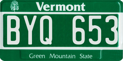 VT license plate BYQ653