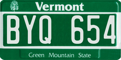VT license plate BYQ654
