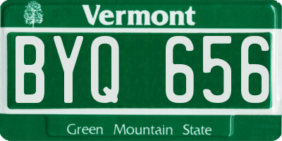 VT license plate BYQ656