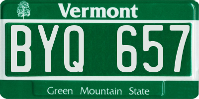 VT license plate BYQ657