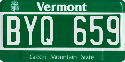 VT license plate BYQ659