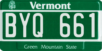 VT license plate BYQ661