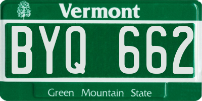 VT license plate BYQ662