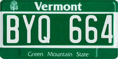 VT license plate BYQ664