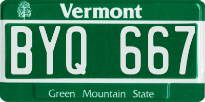 VT license plate BYQ667