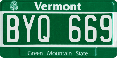 VT license plate BYQ669
