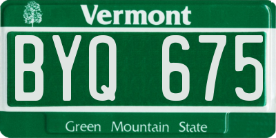 VT license plate BYQ675