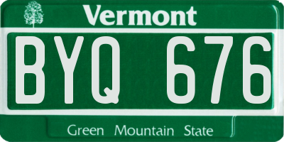 VT license plate BYQ676