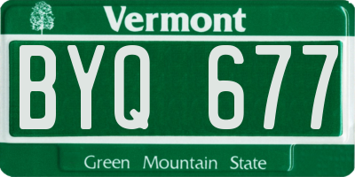 VT license plate BYQ677