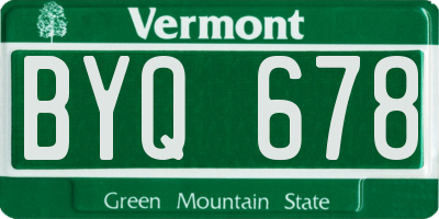 VT license plate BYQ678