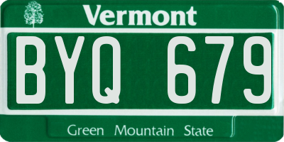 VT license plate BYQ679