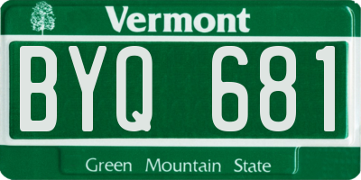 VT license plate BYQ681