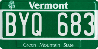 VT license plate BYQ683