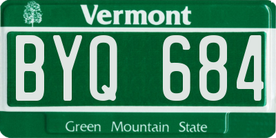 VT license plate BYQ684