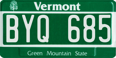 VT license plate BYQ685
