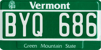 VT license plate BYQ686