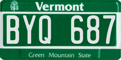 VT license plate BYQ687