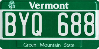 VT license plate BYQ688