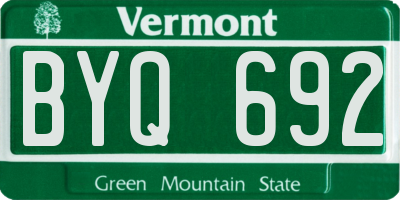 VT license plate BYQ692