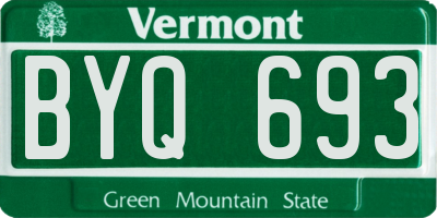VT license plate BYQ693