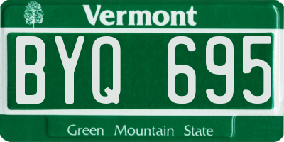 VT license plate BYQ695