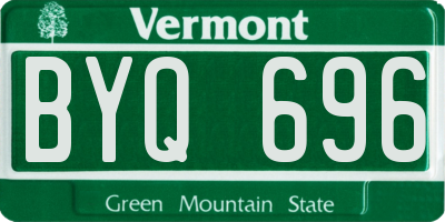 VT license plate BYQ696