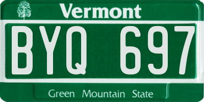 VT license plate BYQ697