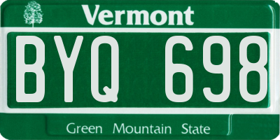 VT license plate BYQ698