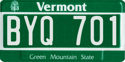 VT license plate BYQ701