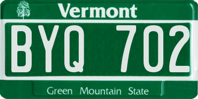 VT license plate BYQ702
