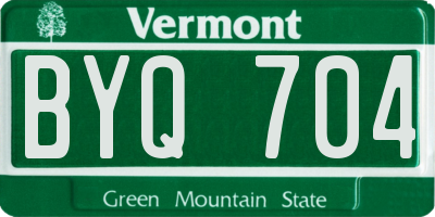 VT license plate BYQ704