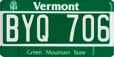 VT license plate BYQ706